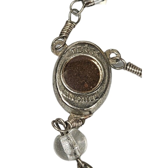 Handmade Rosary Made in Jerusalem Multicolor Glass Beads Silver Tone Crucifix - Picture 5 of 8